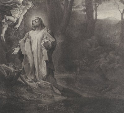 Chrystus na Górze Oliwnej, z aniołem w lewym górnym rogu, 1783-1812. autorstwa Stefano Tofanelli