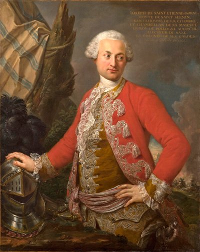 Portret Josepha de Saint Étienne Borne, hrabiego de Saint Sernin, królewskiego polskiego i elektorskiego szambelana saskiego, kapitana gwardii i adiutanta generalnego piechoty, 1755 autorstwa Stefano Torelli