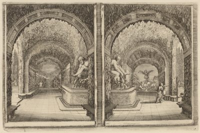 Grota widziana z dwóch różnych punktów widzenia, prawdopodobnie 1653. autorstwa Stefano della Bella