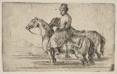 Polski Pan Młody Konie w kąpieliskach, ca. 1662. autorstwa Stefano della Bella