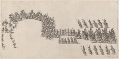 Procesja sześćdziesięciu kawalerzystów i niosących pochodnie, 1652. autorstwa Stefano della Bella