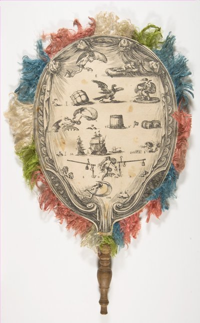 Fan z rebusem na Love po jednej stronie Fortune po drugiej, ca. 1639. autorstwa Stefano della Bella