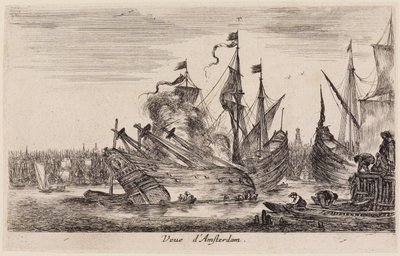 Widoki portów morskich (Vues de ports de mer): Widok Amsterdamu autorstwa Stefano della Bella