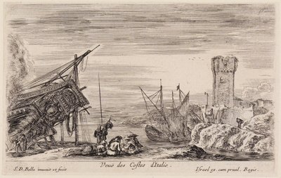 Widoki portów morskich (Vues de ports de mer): Widok na włoskie wybrzeża autorstwa Stefano della Bella