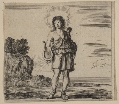 Apollo, z Game of Mythology Game of Mythology, 1644. autorstwa Stefano della Bella