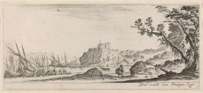 Łodzie na wybrzeżu, w roku 1647 lub wcześniej. autorstwa Stefano della Bella