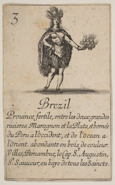 Brazylia, z „Gry w geografii”, gry w geografii, 1644. autorstwa Stefano della Bella