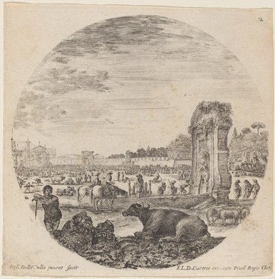 Campo Vaccino, 1646. autorstwa Stefano della Bella