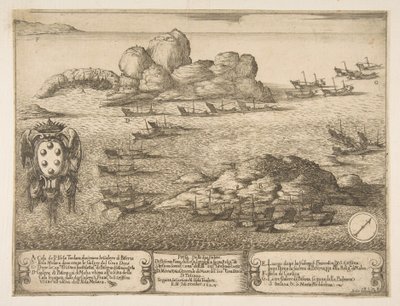 Zdobycie dwóch galer w Bysercie, 1628. autorstwa Stefano della Bella