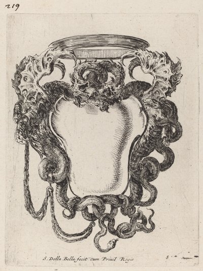 Kartusz otoczony przez smoki, 1647. autorstwa Stefano della Bella