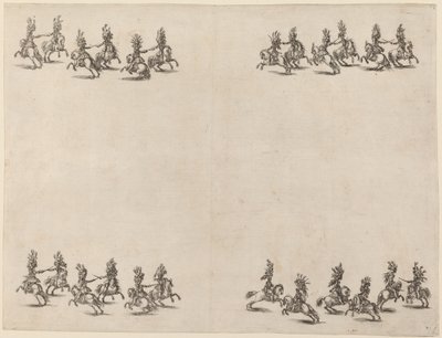 Kawalerowie walczący na miecze, 1652. autorstwa Stefano della Bella