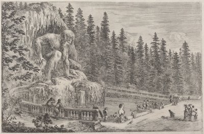 Kolosalna statua Apeninów, prawdopodobnie 1653. autorstwa Stefano della Bella