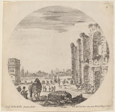 Koloseum i Łuk Konstantyna autorstwa Stefano della Bella