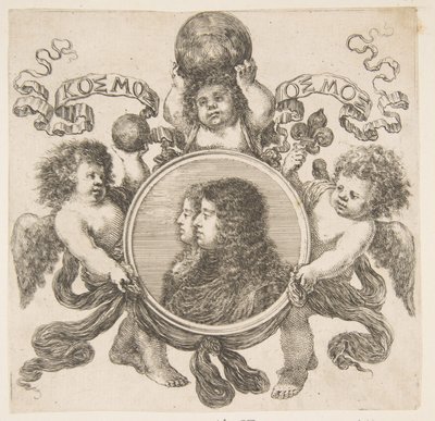 Cosimo de Medici, książę Toskanii i jego żona, Małgorzata Louise dOrleans, 1661. autorstwa Stefano della Bella