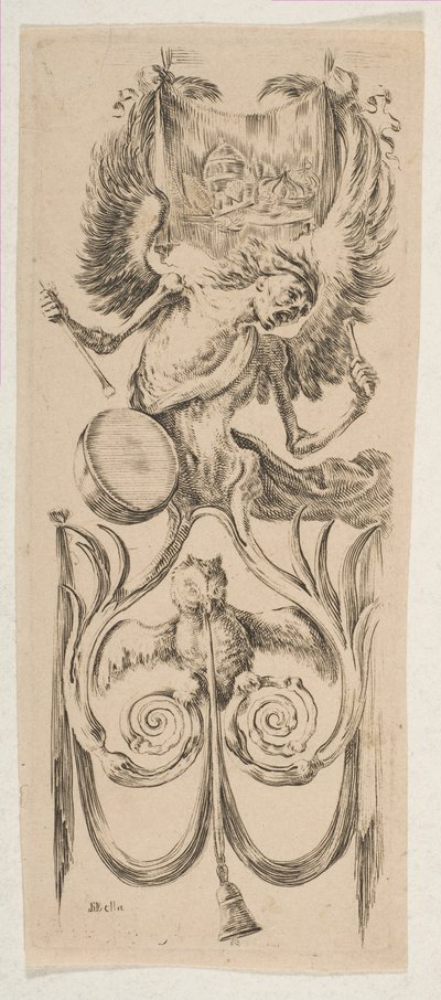 Śmierć bijąca w bęben, ca. 1653. autorstwa Stefano della Bella