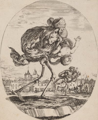 Śmierć niosąca dziecko na prawo, prawdopodobnie 1648. autorstwa Stefano della Bella