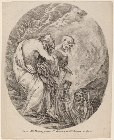 Śmierć ze starcem, prawdopodobnie 1648. autorstwa Stefano della Bella