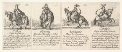 Dido, Tomyris, Semiramis i Zenobie z „Gry królowych” autorstwa Stefano della Bella