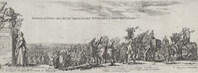 Wjazd ambasadora RP do Rzymu, 1633. autorstwa Stefano della Bella