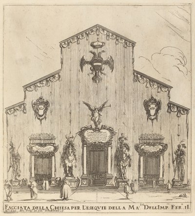 Fasada kościoła San Lorenzo, Florencja, 1637. autorstwa Stefano della Bella