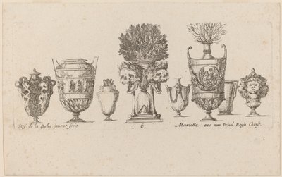 Fantastyczne wazy, prawdopodobnie 1646. autorstwa Stefano della Bella