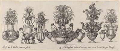 Fantastyczne wazy, prawdopodobnie 1646. autorstwa Stefano della Bella