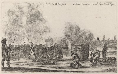 Strzelanie z armat, c. 1641. autorstwa Stefano della Bella