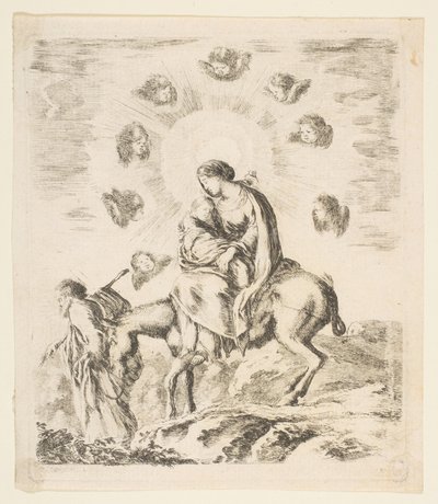 Ucieczka do Egiptu, ok. godz. 1641. autorstwa Stefano della Bella