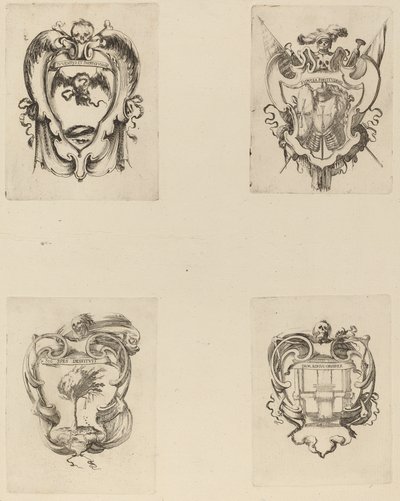 Cztery emblematy na pogrzeb księcia Francesco de Medici. autorstwa Stefano della Bella