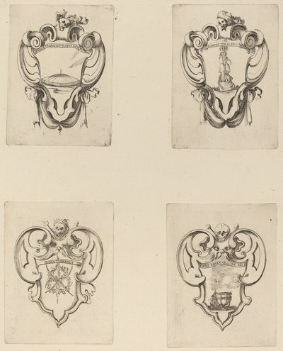 Cztery emblematy na pogrzeb księcia Francesco de Medici autorstwa Stefano della Bella