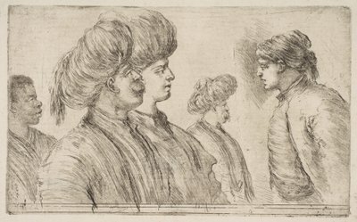 Czterech Turków i Murzyn, ca. 1662. autorstwa Stefano della Bella
