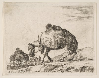 Frontyspis dla różnych zwierząt: Pack Horse, ca. 1641. autorstwa Stefano della Bella