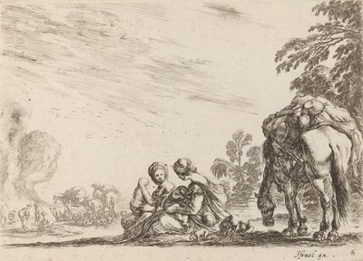 Cyganie w spoczynku, 1642 r. autorstwa Stefano della Bella