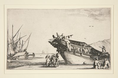 Scena portowa z serii ośmiu marines, Dev. 813 autorstwa Stefano della Bella