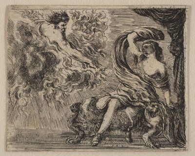 Jupiter i Semele, z Game of Mythology Jeu de la Mythologie, 1644. autorstwa Stefano della Bella
