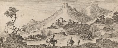 Krajobraz z zamkiem, 1641. autorstwa Stefano della Bella