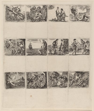 Mitologiczne karty do gry, 1644. autorstwa Stefano della Bella