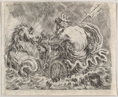 Neptun, z Game of Mythology Game of Mythology, 1644. autorstwa Stefano della Bella