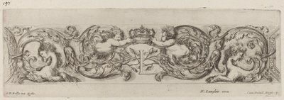 Fryz ozdobny z literą L Ludwik XIV, prawdopodobnie 1648. autorstwa Stefano della Bella