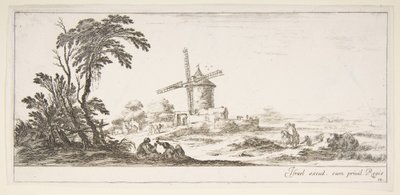 Ilustracja 10: rodzina na pierwszym planie, różne postacie i konie w środku, a..., ca. 1641. autorstwa Stefano della Bella