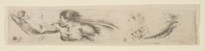 Tablica 19: Studium tułowia mężczyzny z tarczą i oczami, z „Kolekcja różnych rzeczy…, ca. 1646. autorstwa Stefano della Bella