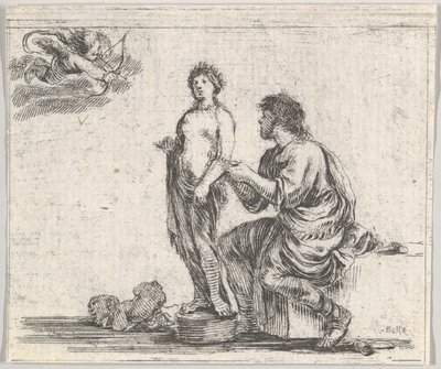 Pigmalion, z Game of Mythology Game of Mythology, 1644. autorstwa Stefano della Bella