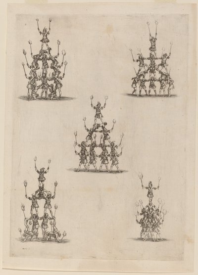 Piramidy Żonglerów, 1652. autorstwa Stefano della Bella