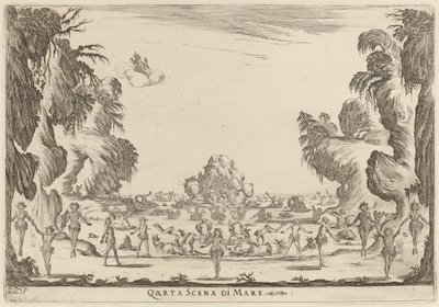 Czwarta scena morska, 1637. autorstwa Stefano della Bella