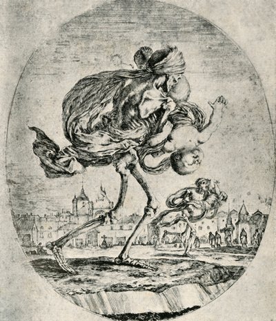 Reprodukcja akwaforty z Zestawu pięciu zgonów, Stefano della Bella, 1906. autorstwa Stefano della Bella