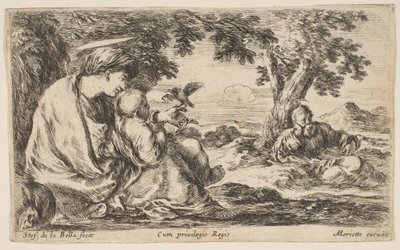 Odpocznij w locie do Egiptu, ok. godz. 1641. autorstwa Stefano della Bella