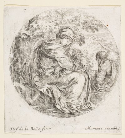 Odpocznij w locie do Egiptu, ok. godz. 1641. autorstwa Stefano della Bella