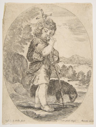 Św. Jan Chrzciciel nadgryzający owoc, ca. 1641. autorstwa Stefano della Bella