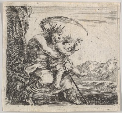 Saturn, z Game of Mythology Game of Mythology, 1644. autorstwa Stefano della Bella