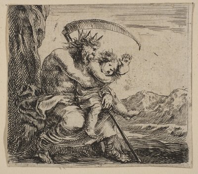 Saturn, z Game of Mythology Game of Mythology, 1644. autorstwa Stefano della Bella